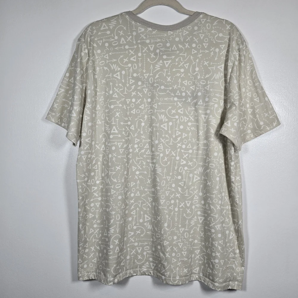 NIKE Dri Fit Athletic Cut Crew Tee T-Shirt Mens XL Football Play All Over Print